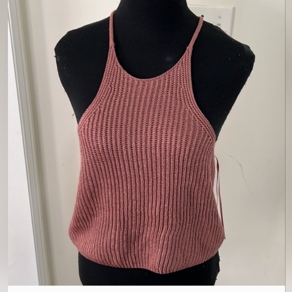 Love Tree. Women's Crocheted Ribbed Tanktop. Size Medium.